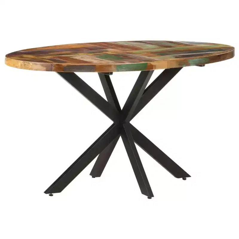 vidaXL Dining Table Modern Indoor Furniture for Room Contemporary Steel Family