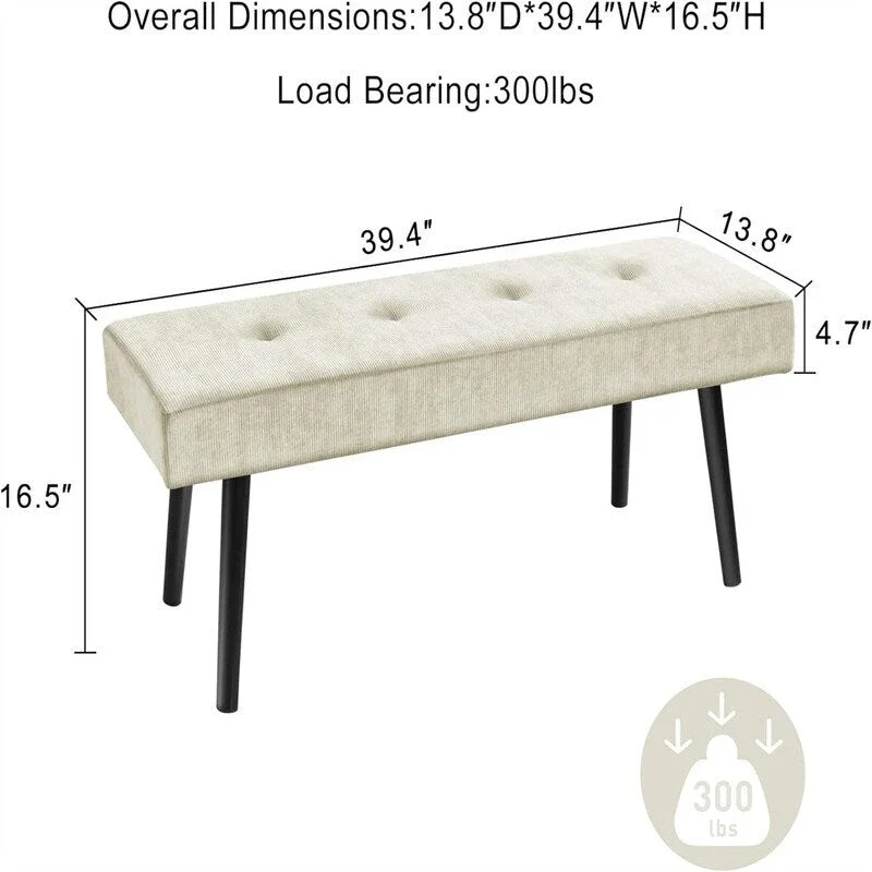 Entryway Bench - 39.4D x 13.8W x 16.5H