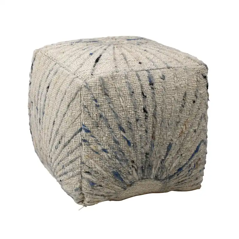 Wool Upholstered Ottoman, Ivory