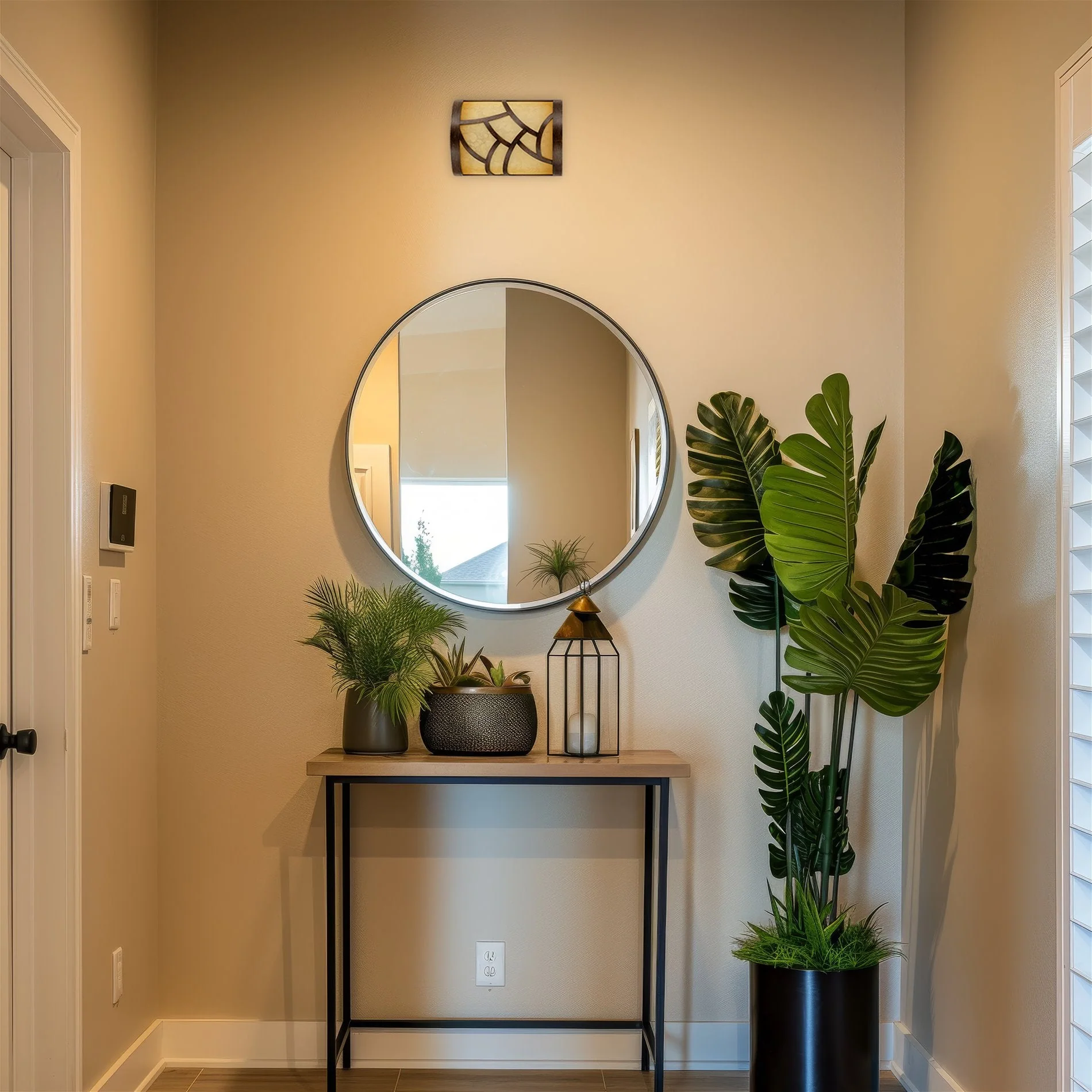 Cromwell 10 Traditional wood finish Metal Chime Cover / Tea-Stained Glass