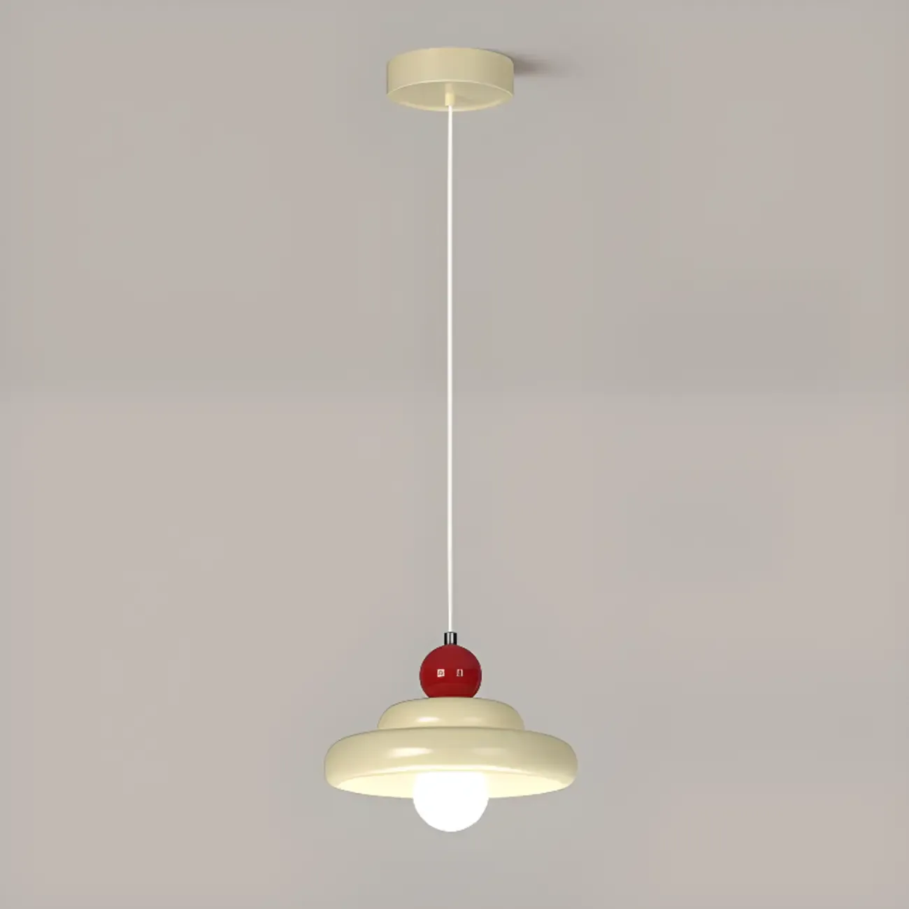 Modern Milk White Geometric Metal Pendant Light
