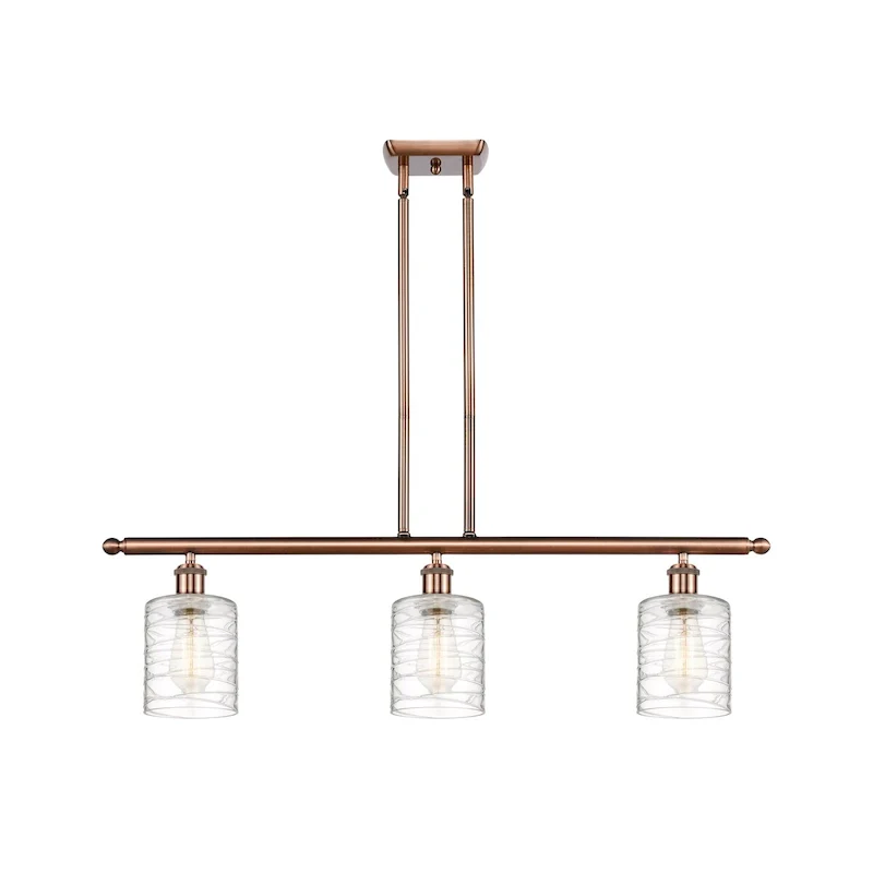 Innovations Lighting Ballston Cobbleskill - 3 Light 36  Island Light