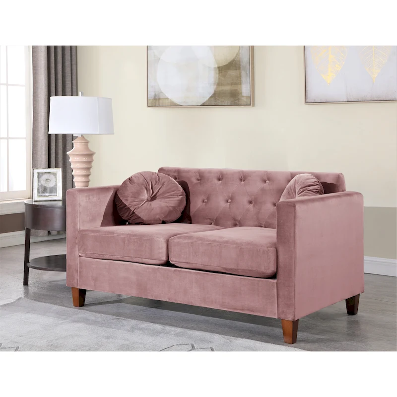 Carson Carrington Paharova Velvet Kitts Classic Loveseat