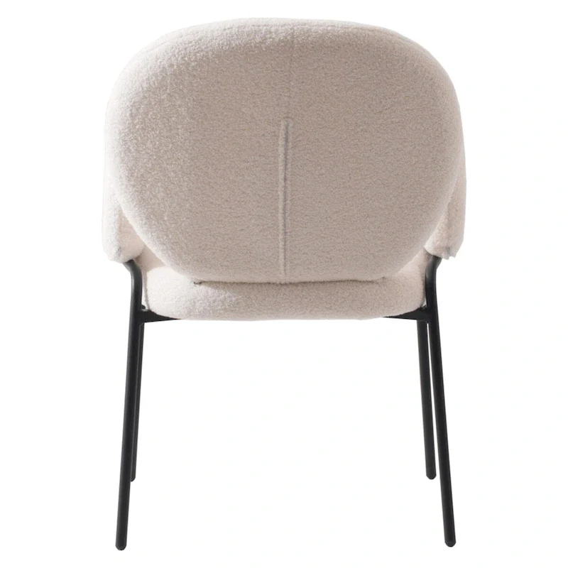 Celestial Boucle Upholstered Iron Dining Chairs Set of 2 by LeisureMod