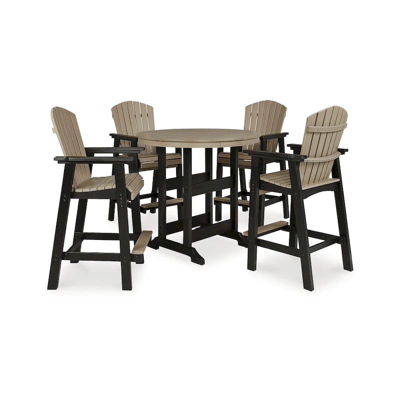 Signature Design by Ashley Fairen Trail Black/Driftwood 5-Piece Outdoor Dining Package - 45.13