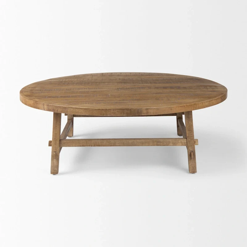 Rosie Medium Brown Solid Wood 48 Round Coffee Table - 48L x 48W x 16H
