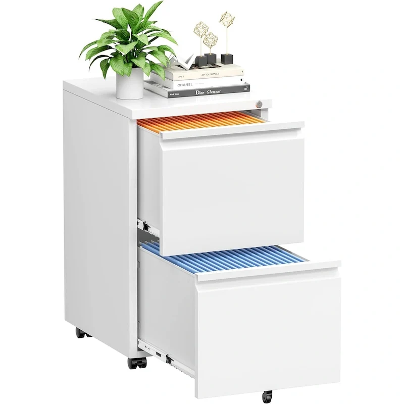 2-Drawer Mobile File Cabinet with Lock, 27