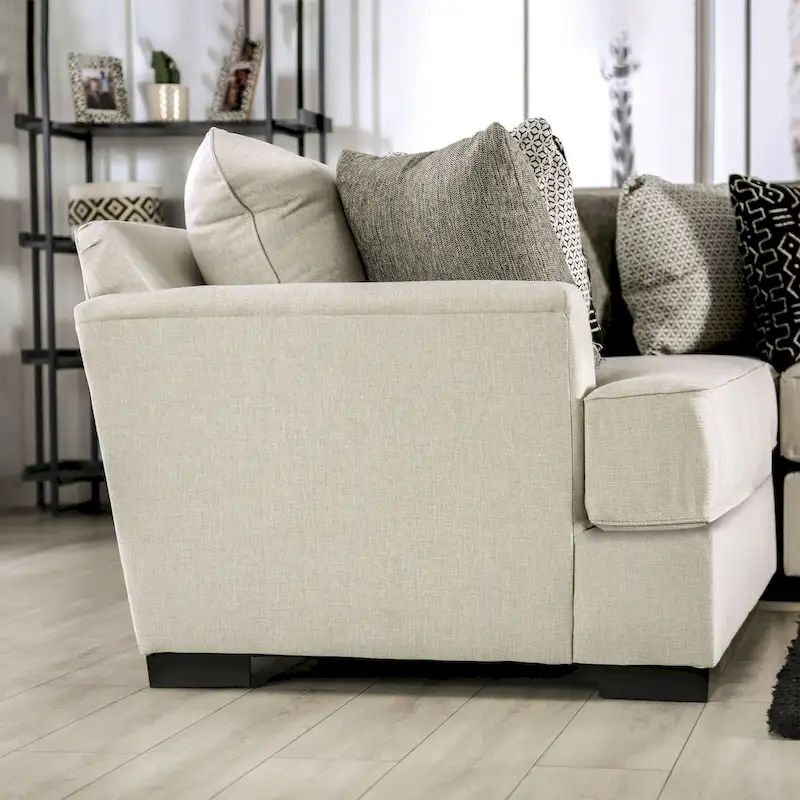 Ilka Transitional Chenille L-Shaped Flared Arms Sectional by