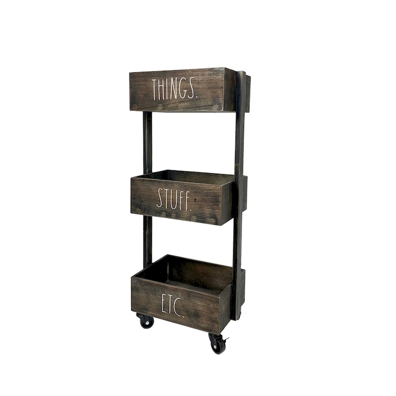 Rae Dunn 3 Tier Organzing Cart with Wheels - THINGS STUFF ETC.
