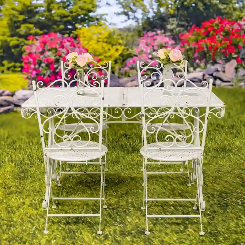 Five-Piece Metal Dining Set Solebury - 51.18 L x 33.07 W x 29.92 H