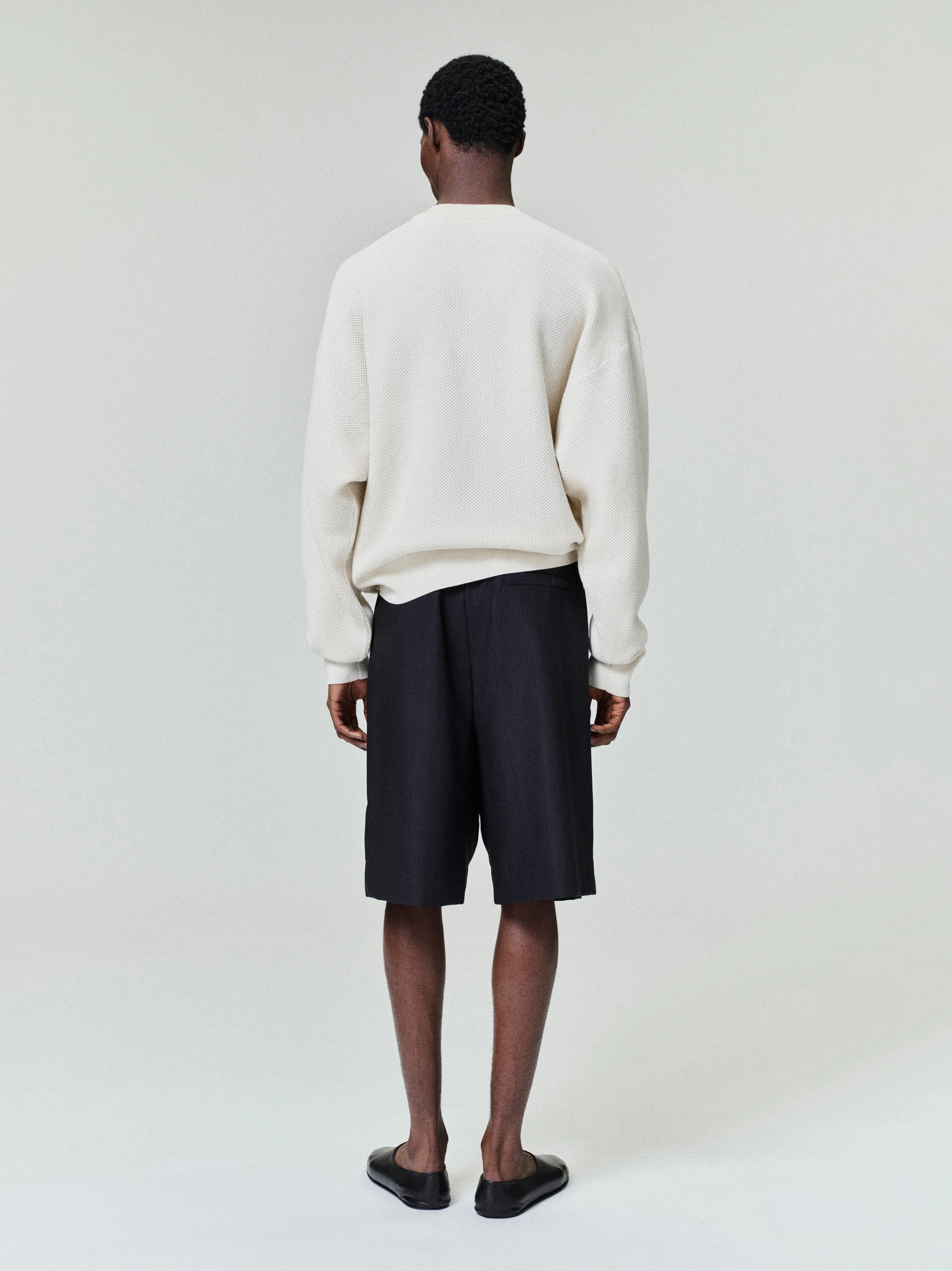 Wool Cotton Sport Mesh Knit Sweater