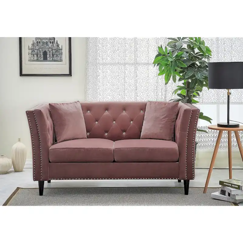 Gracewood Hollow Sukikim Velvet Loveseat