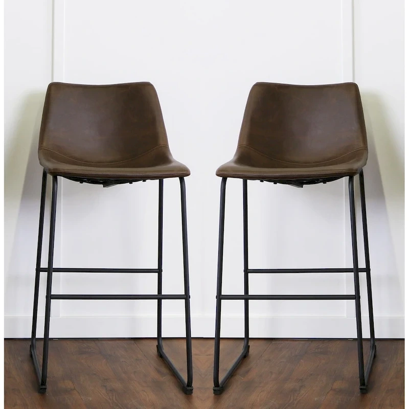 Middlebrook Prusiner 30-inch Faux Leather Bar Stool (Set of 2)
