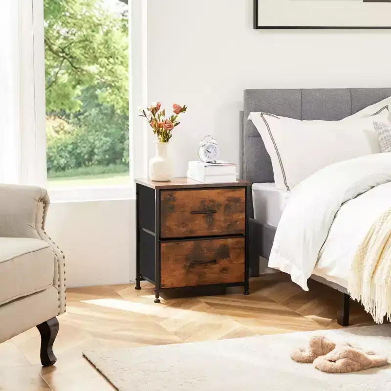 Metal Frame Dresser with Wood Top