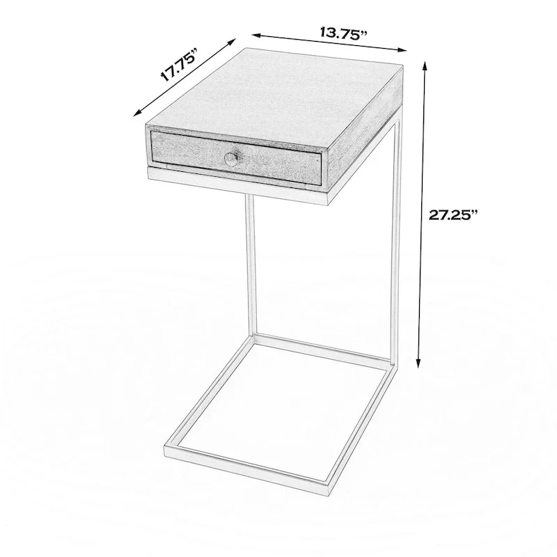 Alec 1 Drawer C Shaped End Table