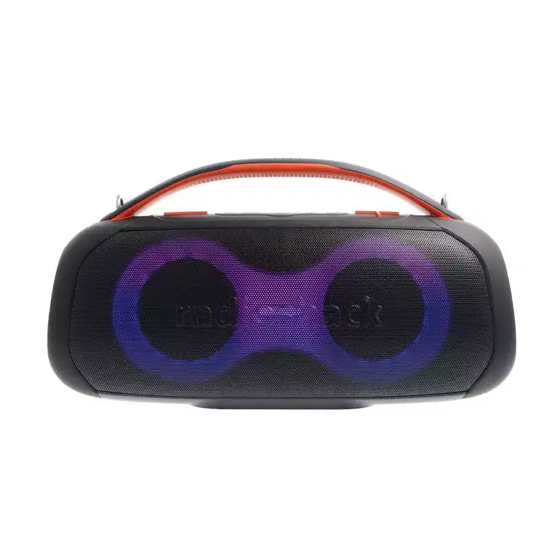 RadioShack Portable Bluetooth Speaker 20W IPX5 Blue/Orange With RGB Lights And Handle with TWS For Pairing