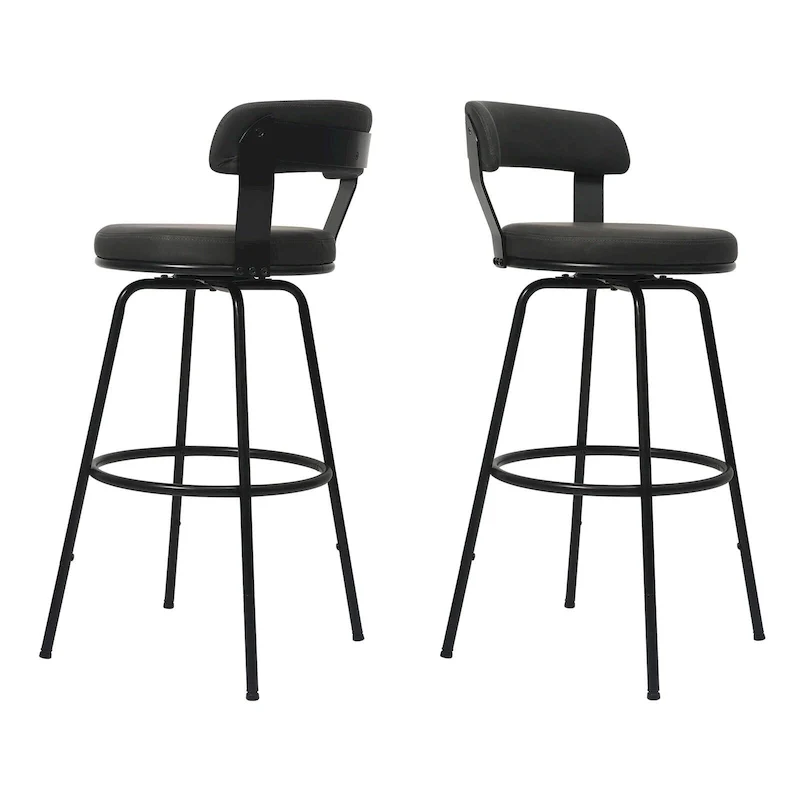 Hausfame Metal Counter Height Industrial Swivel Bar Stools