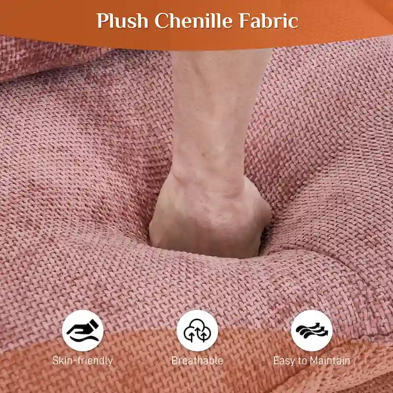 Soft Chenille Fabric U-Shaped Sectional Sofa with Double Layer Cushion