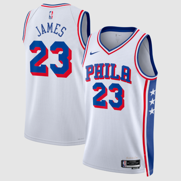 LeBron James White Philadelphia 76ers Swingman Jersey - Association Edition