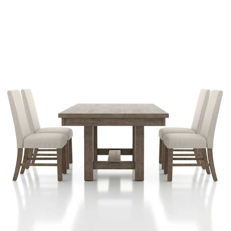 Jusk Rustic Grey Wood 5-Piece Dining Table Set by Furniture of America