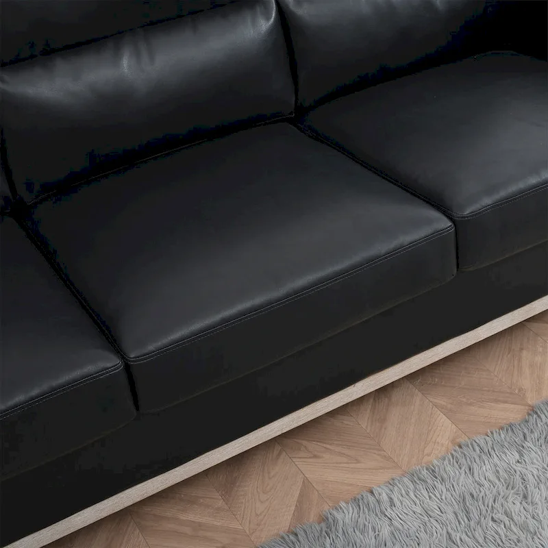 Larb Modern Solid Wood Three-Seater Sofa Couch by Christopher Knight Home