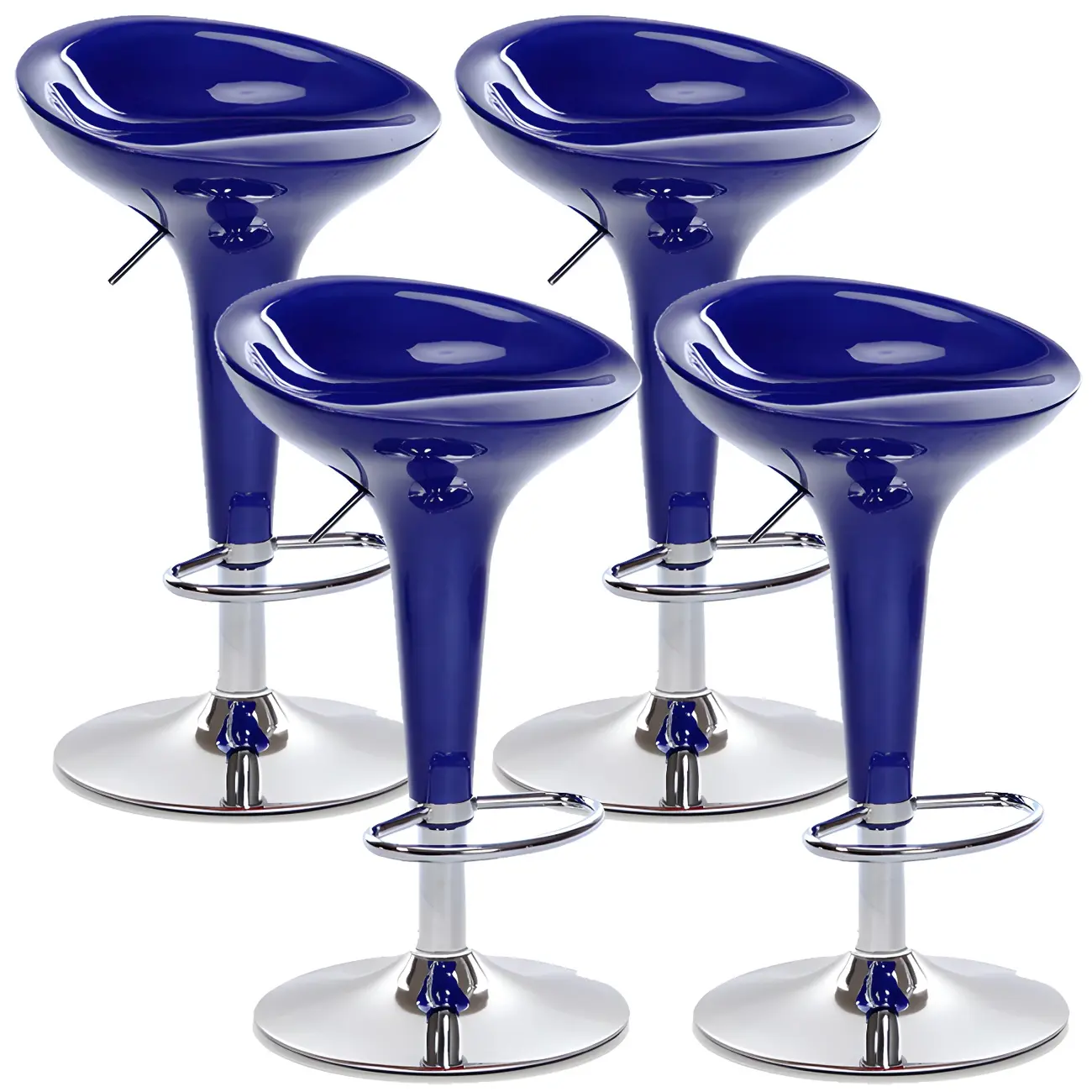 Plastic Chrome Swivel Bar Stool Height Adjustable
