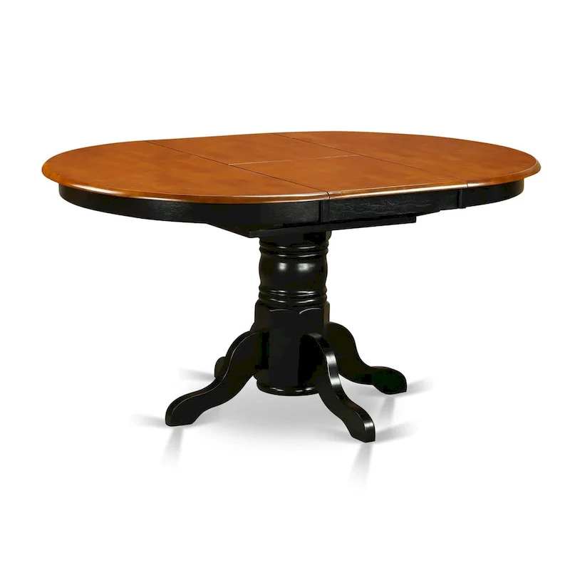 East West Furniture Kenley Modern Kitchen Table - an Oval Dining Table Top with Butterfly Leaf & Pedestal Base, (Finish Options)