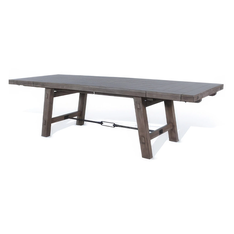 Yael Dining Table, Light Brown Mahogany Wood, Extendable 76-106 Inch