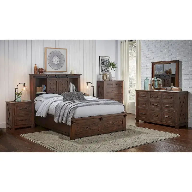 Simply Solid Shelba Solid Wood 5-piece Storage Bedroom Set