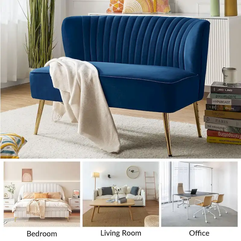 Delicia 3 Piece High-Quality Velvet Fabric Living Room Set with Sturdy Legs by HULALA HOME