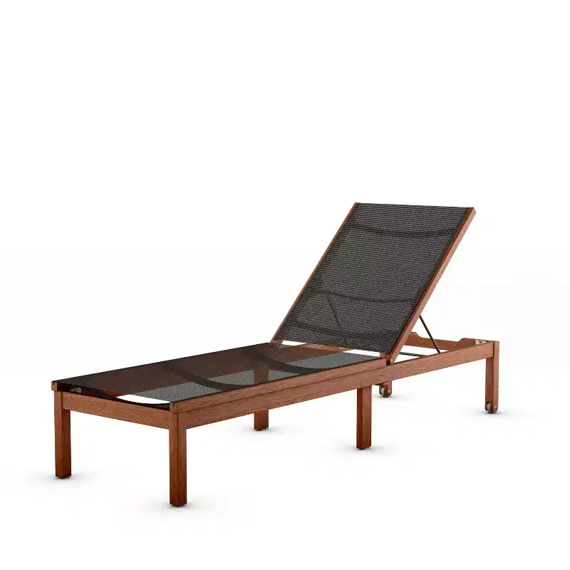 Urban Elements Solid Wood 100% FSC and Mesh Patio Lounger Black