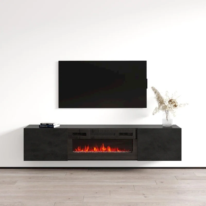 Floating Fireplace TV Stand