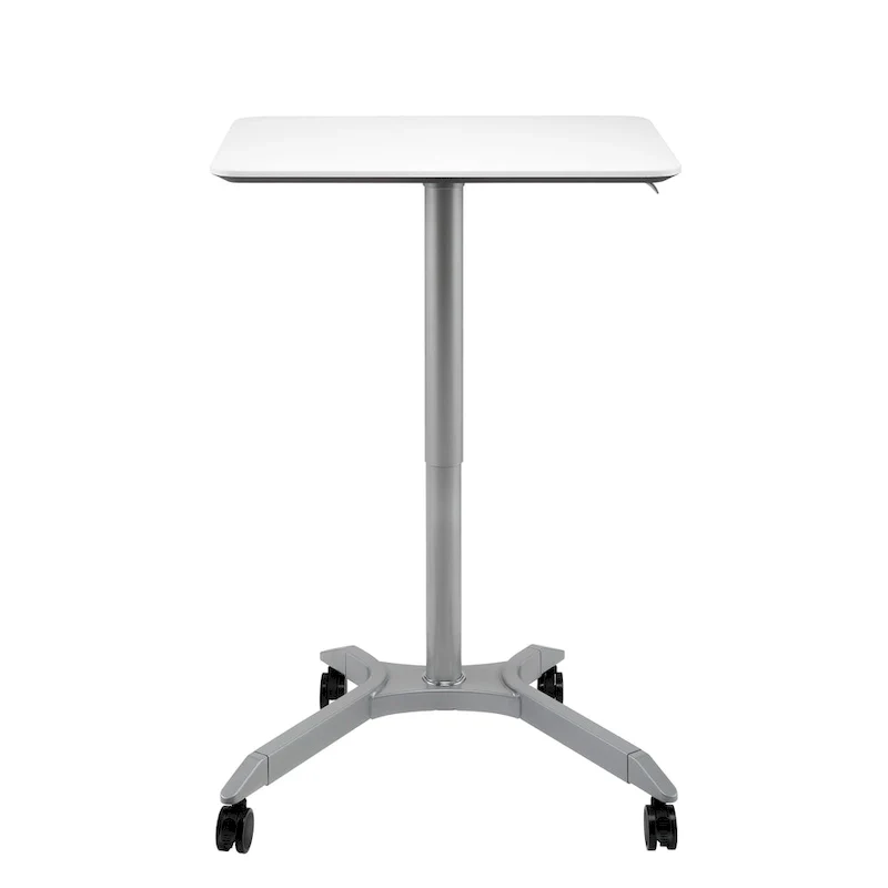 Espresso / White Pneumatic Sit-Stand Mobile Desk, Single User
