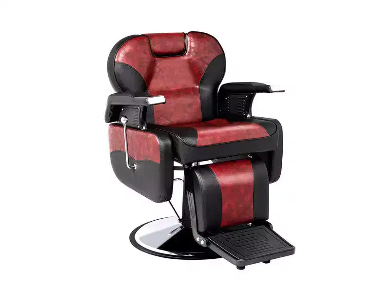 Karl Home Classical Style Heavy Duty Hydraulic Reclining Barber Chair Black and White