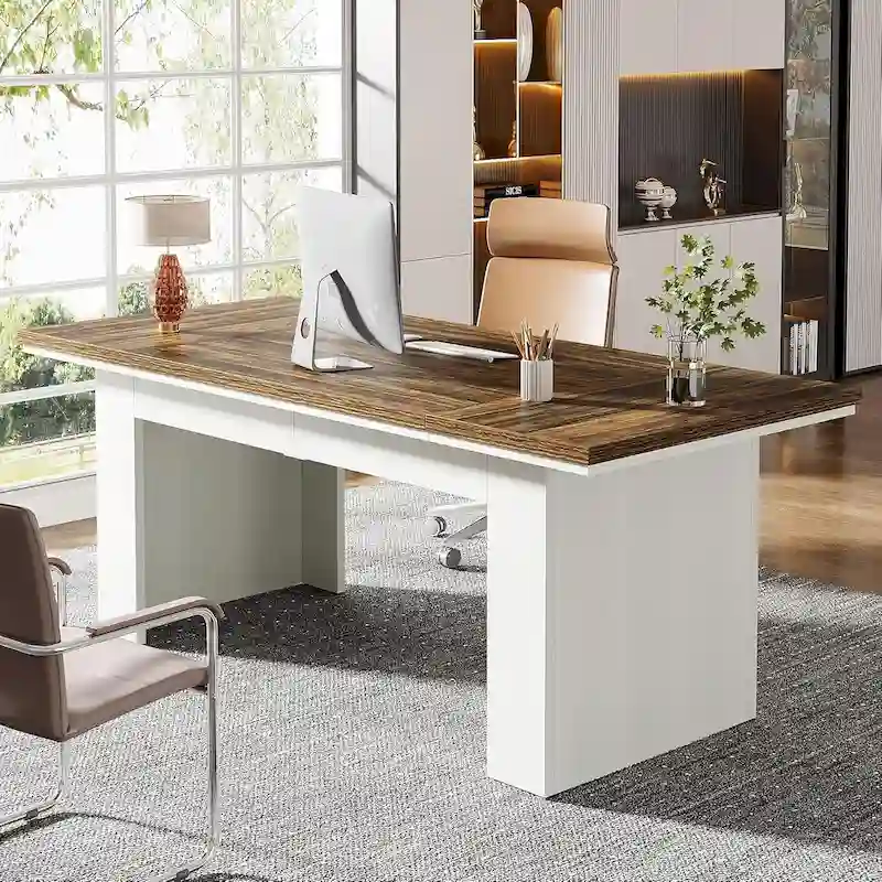 63  Large Computer Desk,Modern Executive Desk Home Office Desk Study Writing Desk