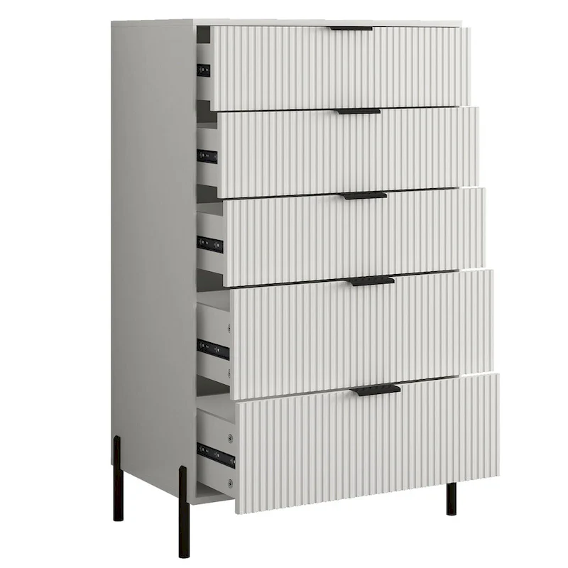 Modern 30  5-Drawer Chest with Metal Handles
