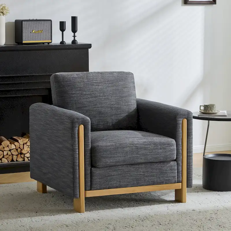 Christopher Knight Home - Harmonia Upholstered Armchair with Solid Wood Frame and Plush Cushioning