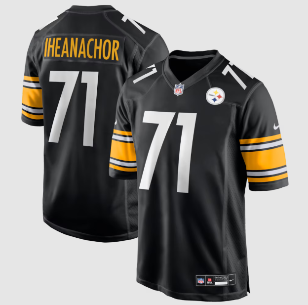Pittsburgh Steelers Max Iheanachor Black 2026 Draft First Round Pick No. 21 Team Game Jersey