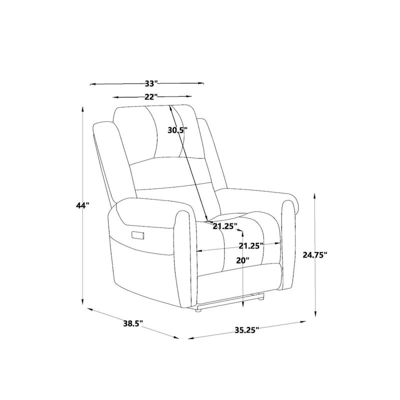 Power Sofa Loveseat Recliner Adjustable Headrest High Back Nailhead