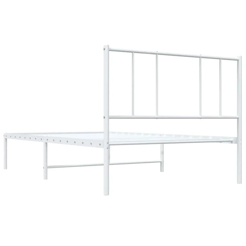 vidaXL Metal Bed Frame with Headboard, No Mattress