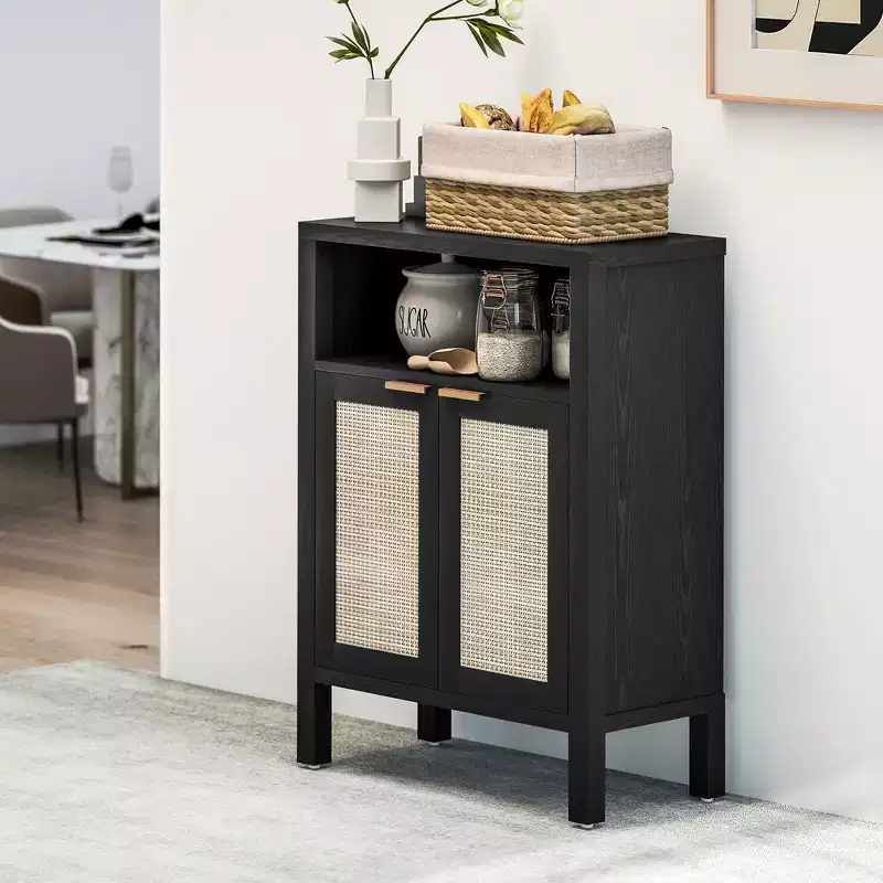 HOMCOM Sideboard Buffet Cabinet with Storage, Modern Accent Cabinet with 2 Doors and Adjustable Shelf, Coffee Bar Cabinet