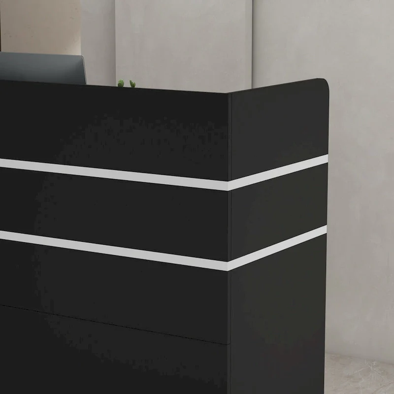Kerrogee 47.2L Reception Counter Desk with Lockable Drawers Table