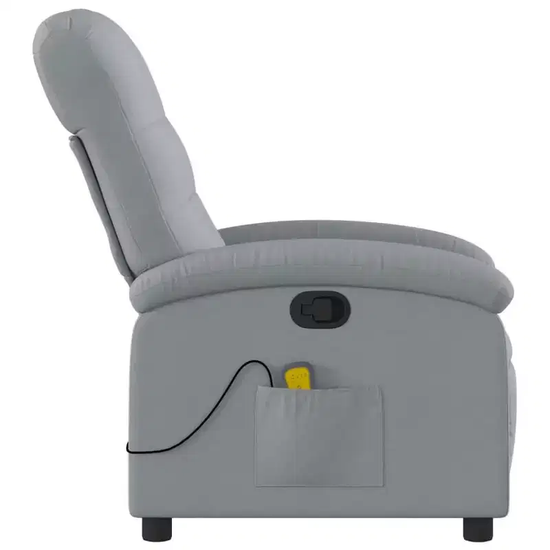 Light Gray Fabric Manual Push-Back Massage Recliner Chair, 1-Seat