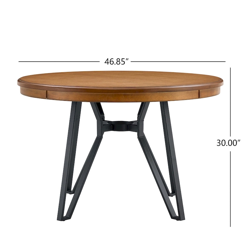 Christopher Knight Home Round Dining Table with Metal Base - 46.85 W x 46.85 D x 30 H