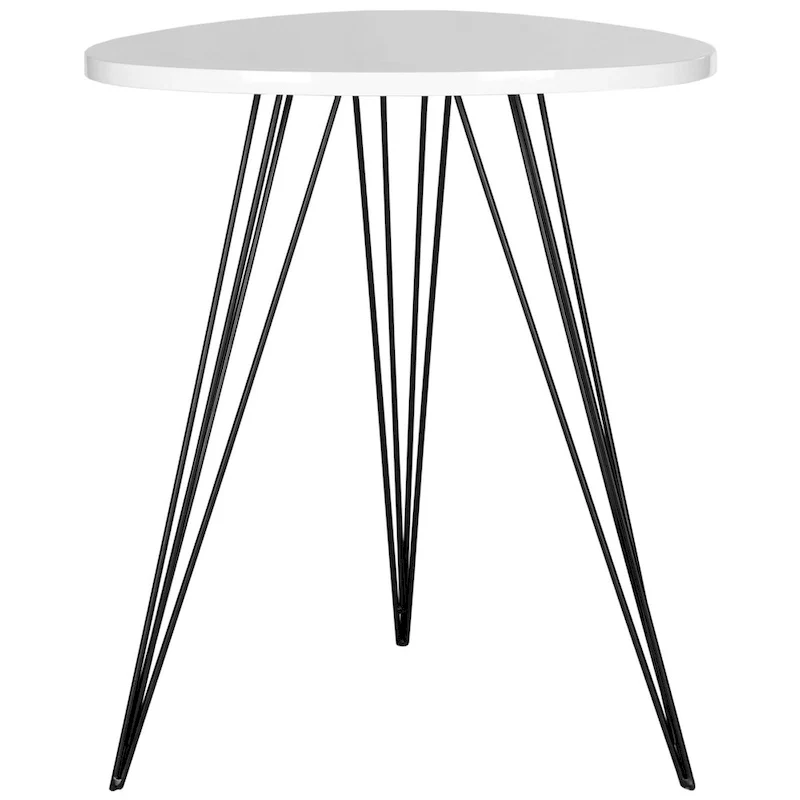 SAFAVIEH Luann White/ Black Lacquer Side Table - 19.6 x 19.6 x 23.6 - 20Wx20Dx24H