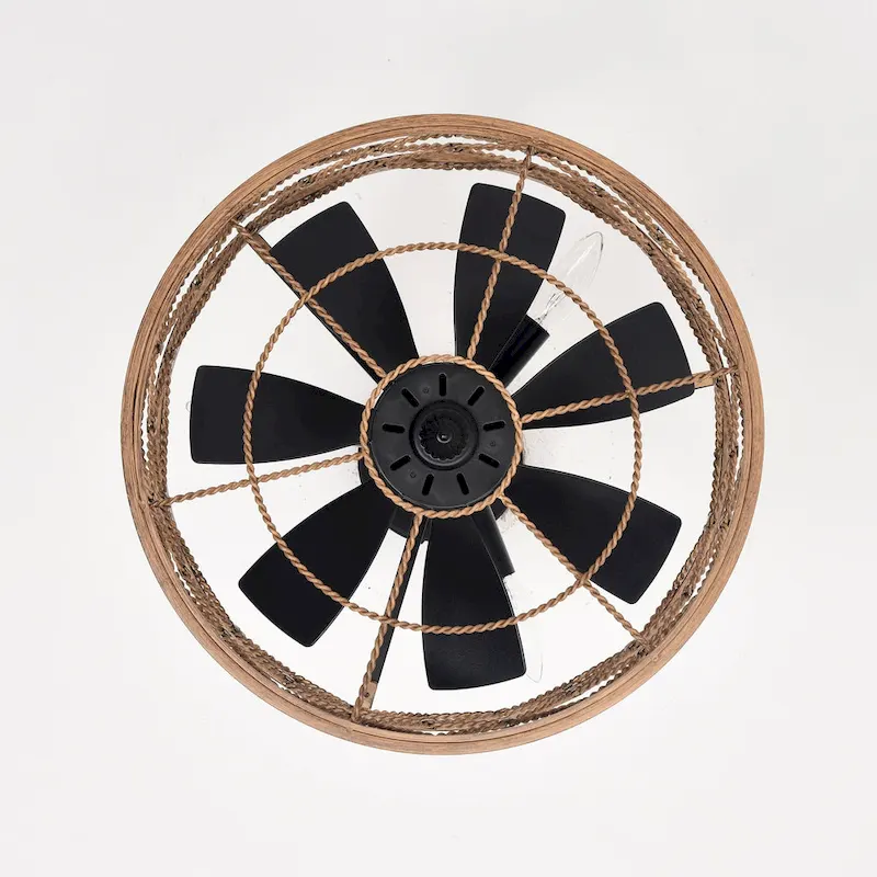 Marzell 16 Inch Modern Wood Grain Fandelier - N/A