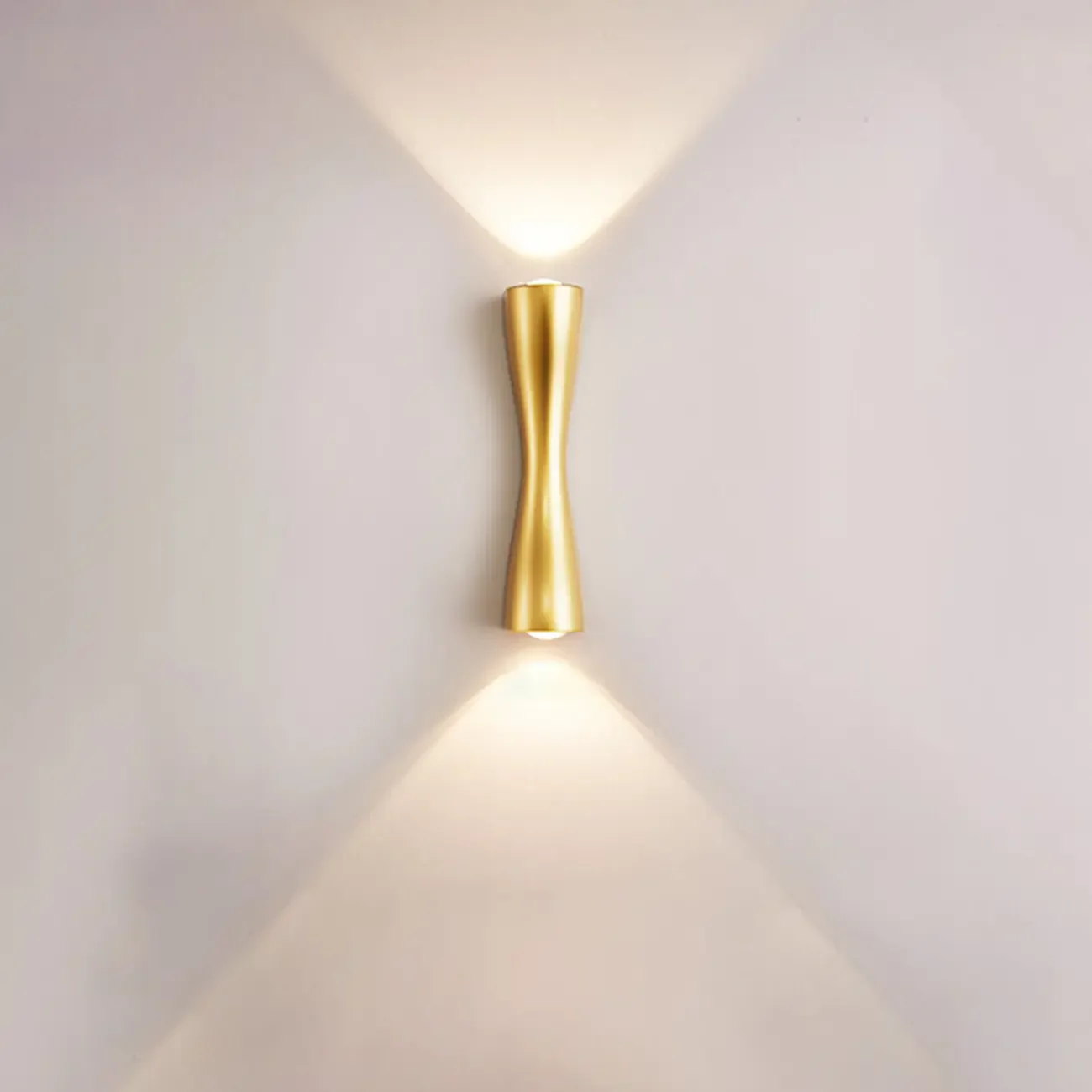 Modern 2-Light Black and Gold Curved Wall Sconce