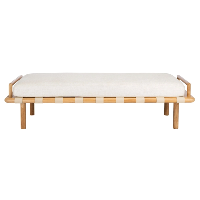 SAFAVIEH Couture Constantine Teak Cushion Bench - 70 W x 25.7 L x 18.5 H