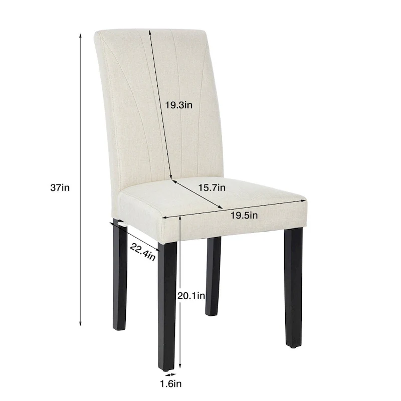 VECELO Upholstered Dining Chairs Set of 2 Parson Classic Upholstered Dining Chair,Modern 37 Parson Chairs
