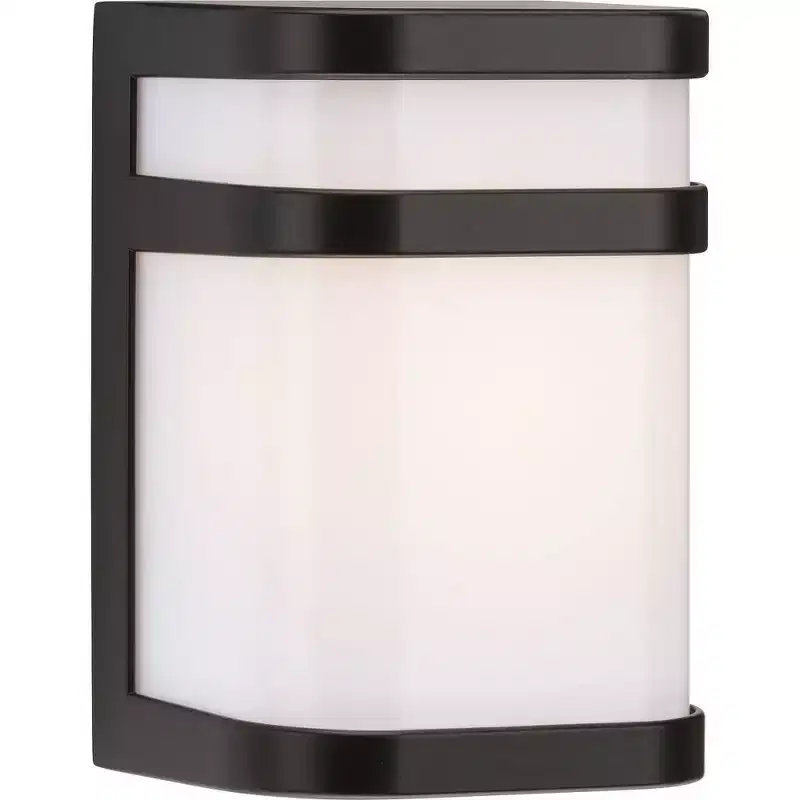 Progress Lighting Valera 1-Light LED Wall Lantern, Brushed Nickel, Matte White Acrylic Shade
